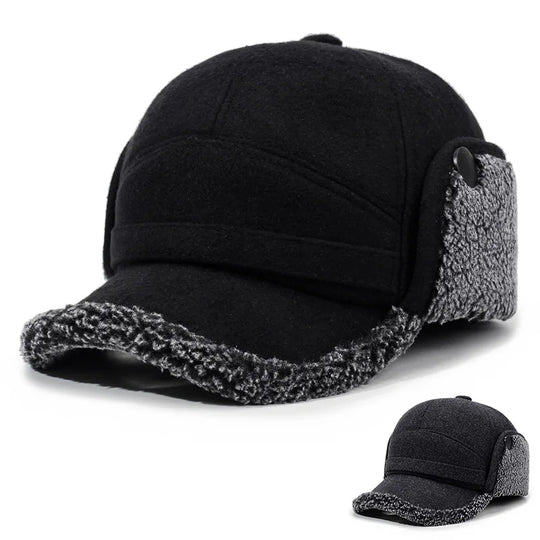 Baseball Cap with Fleece Earflaps for Winter