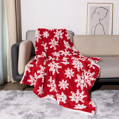 Christmas Wool Blanket Throw for Sofa and Bed
