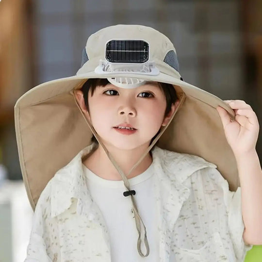 Adjustable Kids Solar Fan Hat