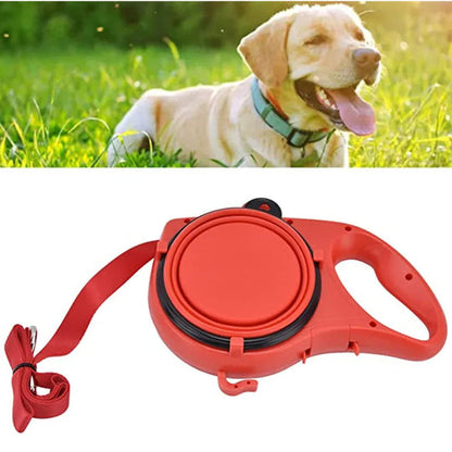 4-in-1 Multifunctional Dog Leash with Water Bottle & Bowl