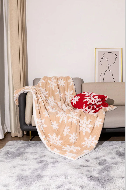 Christmas Wool Blanket Throw for Sofa and Bed